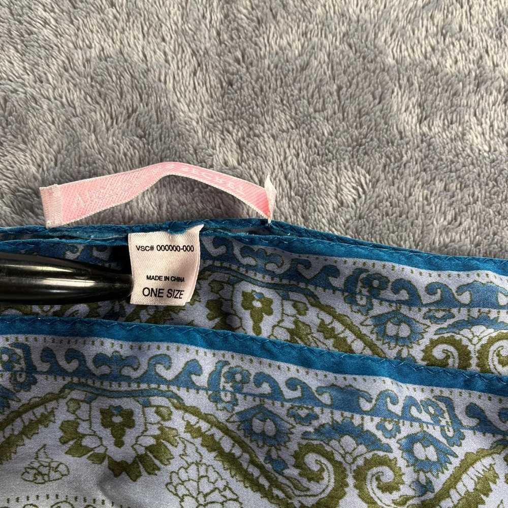 Vintage 1999 Victoria's Secret Silk Sarong Blue Ombre Paisley Coastal Coverup - Picture 3 of 10